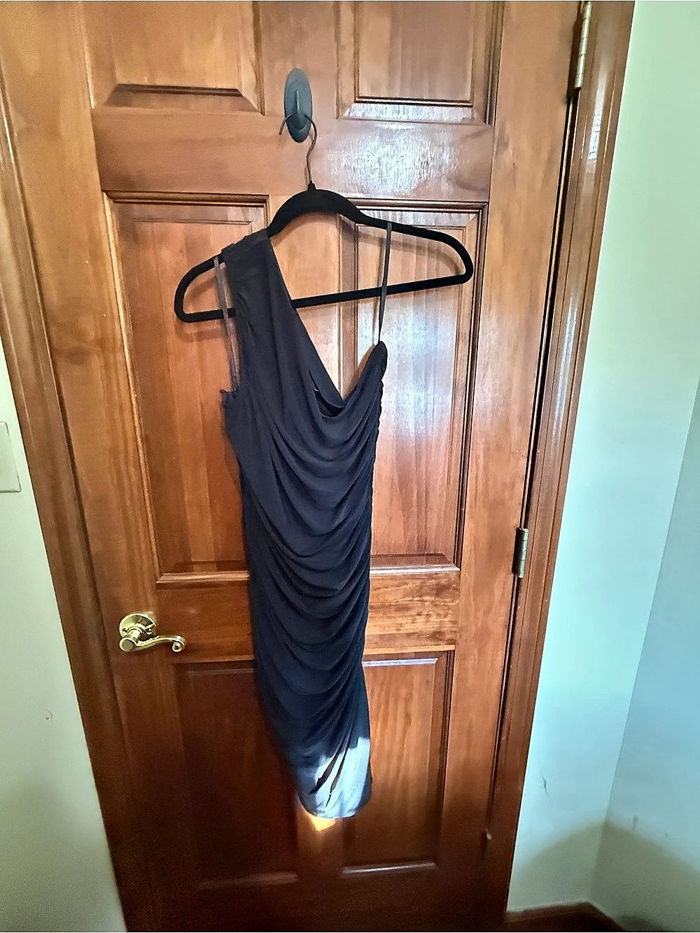 WHBM Draped Mini Dress in Black Like New